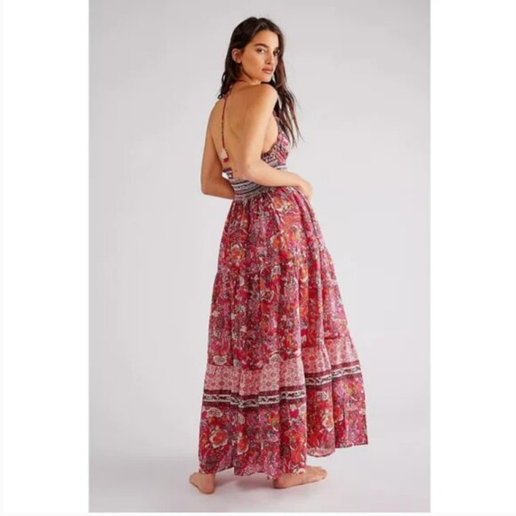 NWT Free People Real Love Maxi Dress Meadow Combo Women's Small Bohemian Flowy - Picture 3 of 16